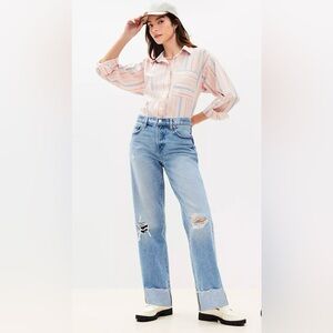 LOFT Petite Slouchy Boyfriend Jeans in Light Wash—Never Worn!